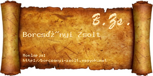 Borcsányi Zsolt névjegykártya