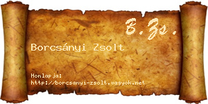 Borcsányi Zsolt névjegykártya